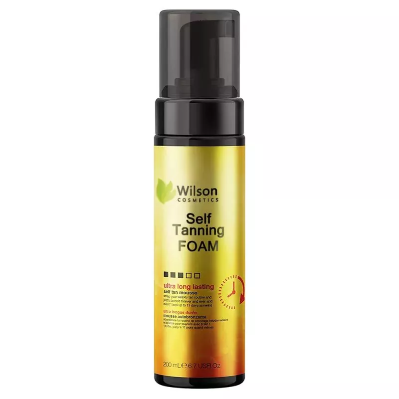 Sunless Self Tanning Foam သည် နေရောင်ခြည်မထိတွေ့ဘဲ သဘာဝအတိုင်း ဖြူစင်စေပါသည်။